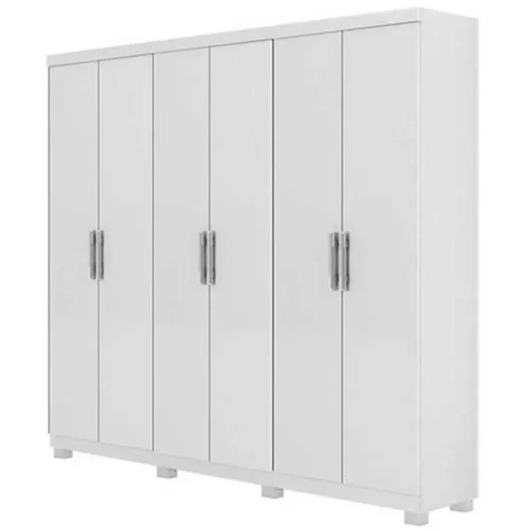 Guarda Roupa Docelar Ibiza 6 Portas 100 MDF com Pes Branco 1