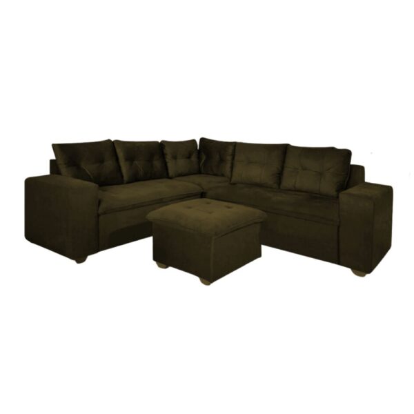 Sofa de Canto Gabriel Puff Pavia Marrom