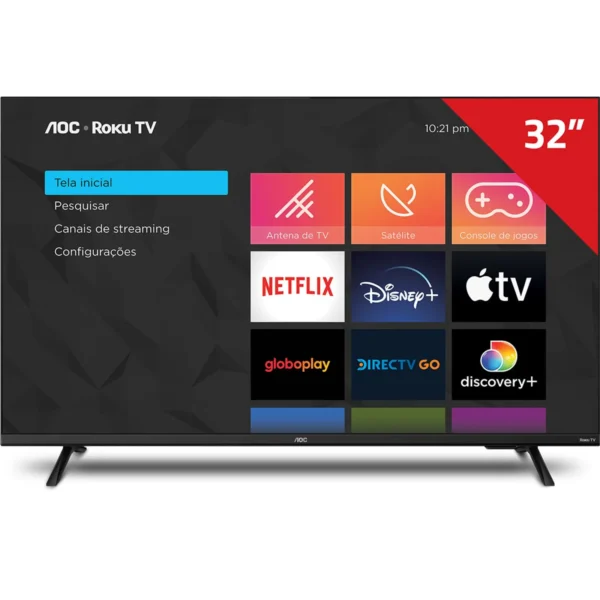 TV 32 AOC Led Smart Wifi Roku Hdmi 32S513578